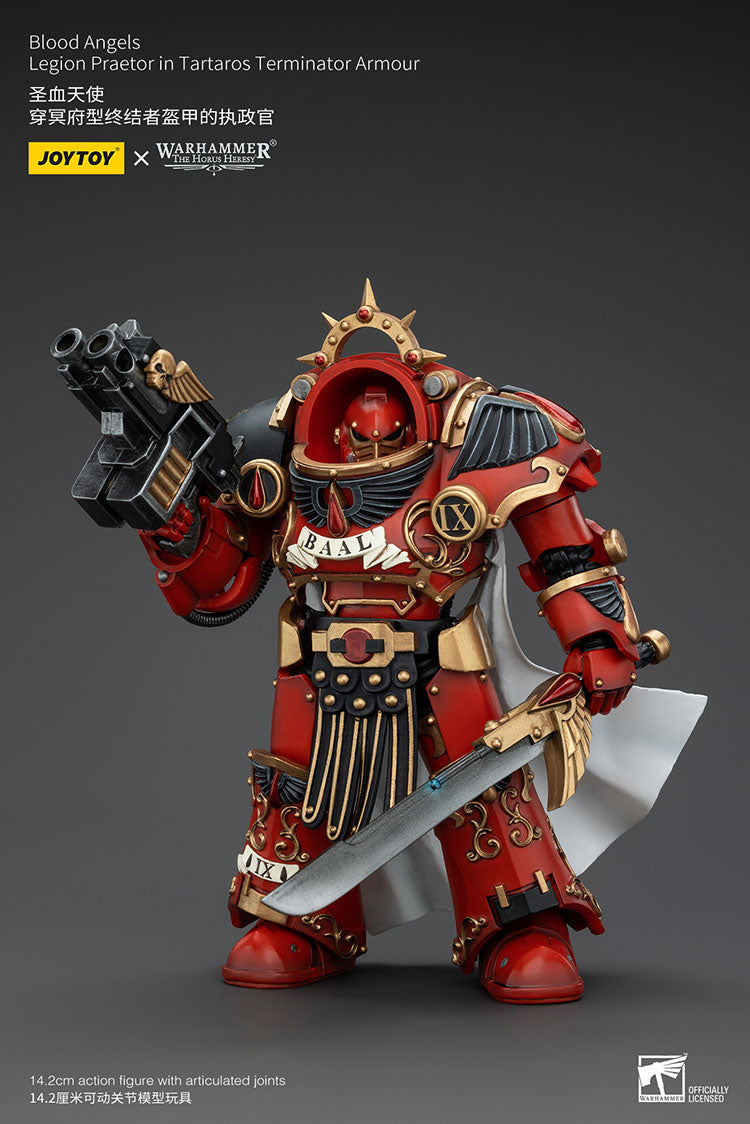 JOYTOY Warhammer 40k 1/18 Action Figures Anime 14.2cm Blood Angels Legion Praetor in Tartaros Terminator Armour