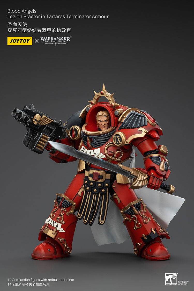 JOYTOY Warhammer 40k 1/18 Action Figures Anime 14.2cm Blood Angels Legion Praetor in Tartaros Terminator Armour