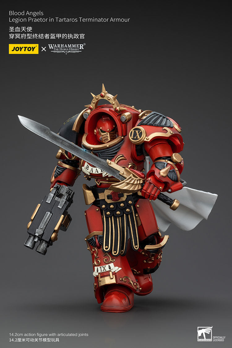 JOYTOY Warhammer 40k 1/18 Action Figures Anime 14.2cm Blood Angels Legion Praetor in Tartaros Terminator Armour