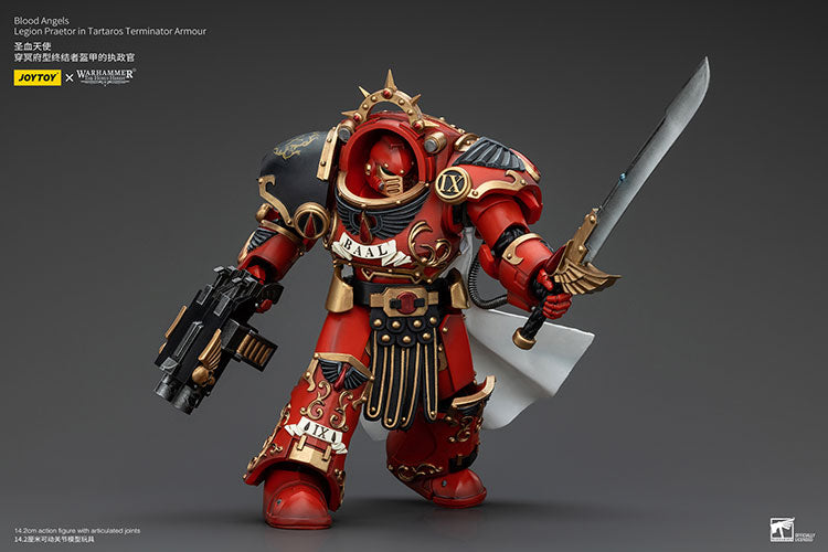 JOYTOY Warhammer 40k 1/18 Action Figures Anime 14.2cm Blood Angels Legion Praetor in Tartaros Terminator Armour
