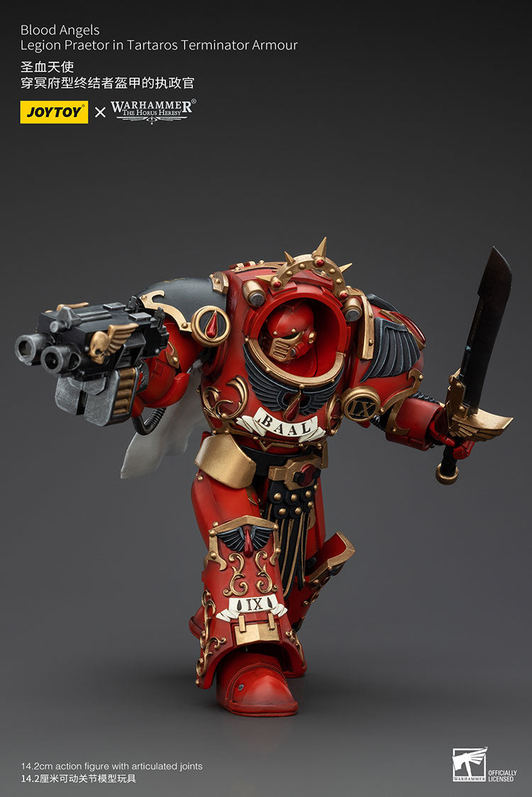 JOYTOY Warhammer 40k 1/18 Action Figures Anime 14.2cm Blood Angels Legion Praetor in Tartaros Terminator Armour