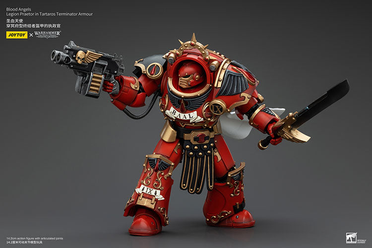 JOYTOY Warhammer 40k 1/18 Action Figures Anime 14.2cm Blood Angels Legion Praetor in Tartaros Terminator Armour