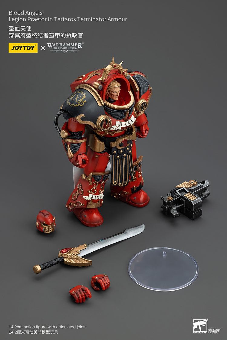 JOYTOY Warhammer 40k 1/18 Action Figures Anime 14.2cm Blood Angels Legion Praetor in Tartaros Terminator Armour