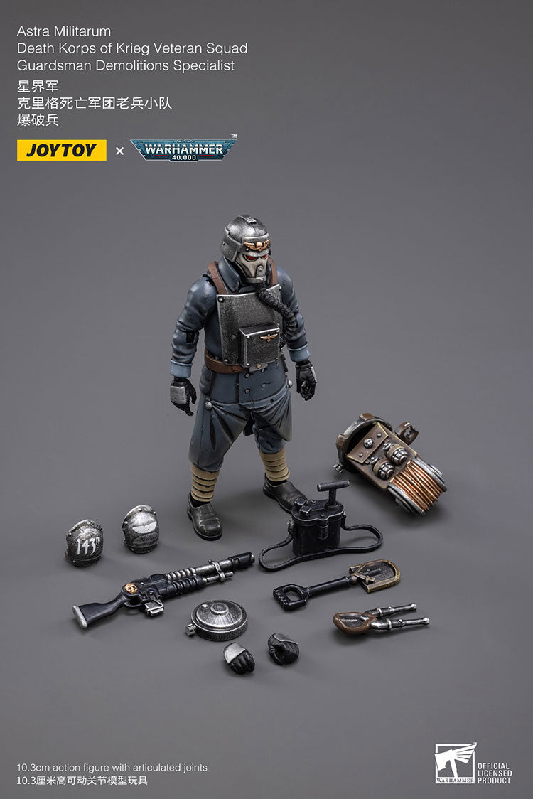 JOYTOY Warhammer 40k 1/18 Action Figures Anime 10.3cm Astra Militarum Death Korps of Krieg Veteran Squad Guardsman