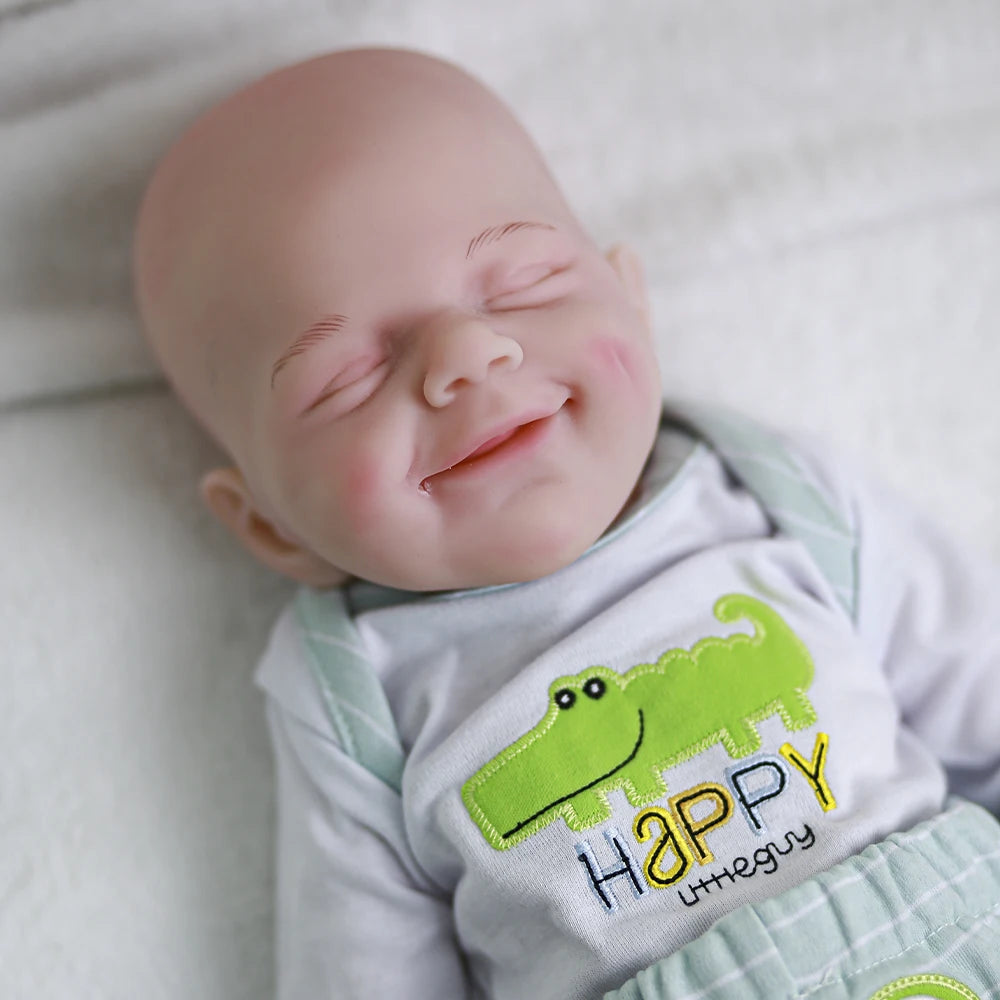 COSDOLL 3.1kg Silicone Reborn Baby Doll Full Body Soft Silicone Baby Toy Doll Lifelike Smile Close Eyes Christmas Baby Toys Gift