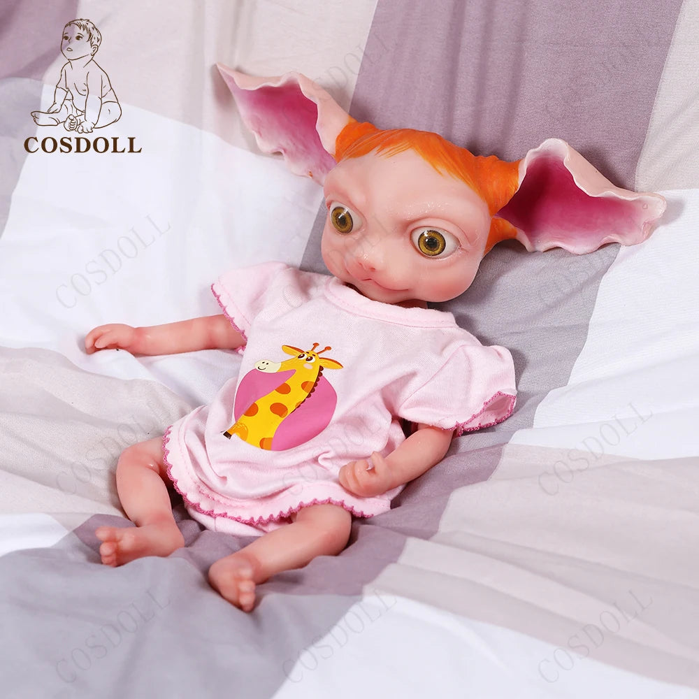 32CM Baby Doll Toys Full Body Silicone Reborn Baby Dolls With Long Ears Elf Boy Toy Soft Gifts Big Eyes Cute Avatar Style Bebe