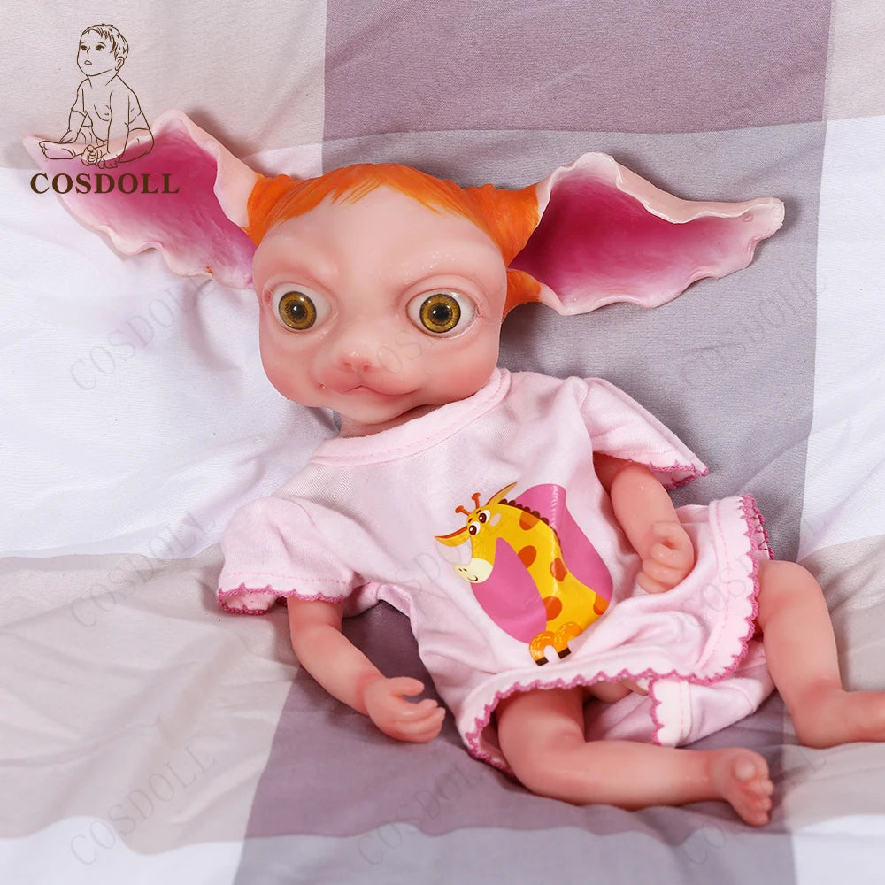 32CM Baby Doll Toys Full Body Silicone Reborn Baby Dolls With Long Ears Elf Boy Toy Soft Gifts Big Eyes Cute Avatar Style Bebe