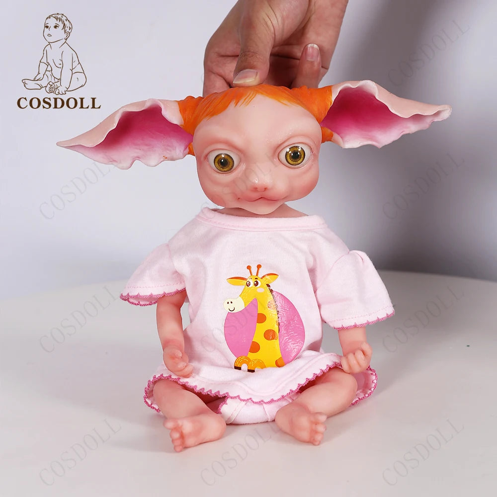 32CM Baby Doll Toys Full Body Silicone Reborn Baby Dolls With Long Ears Elf Boy Toy Soft Gifts Big Eyes Cute Avatar Style Bebe