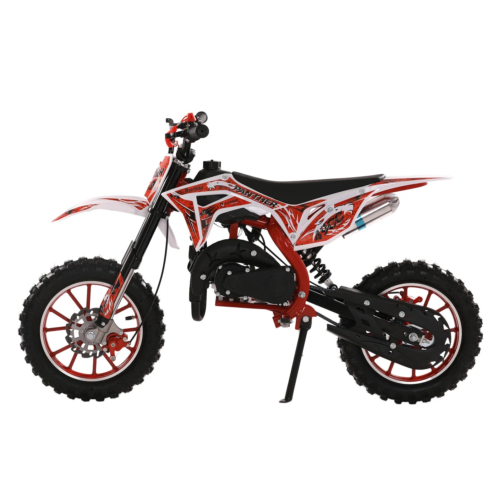 49cc 2-Stroke Gas Power Kids Dirt Bike, Mountain Motocross, Off Road Mini Motorcycle with Front Rear Disc Brakes,Max Speed 25MPH