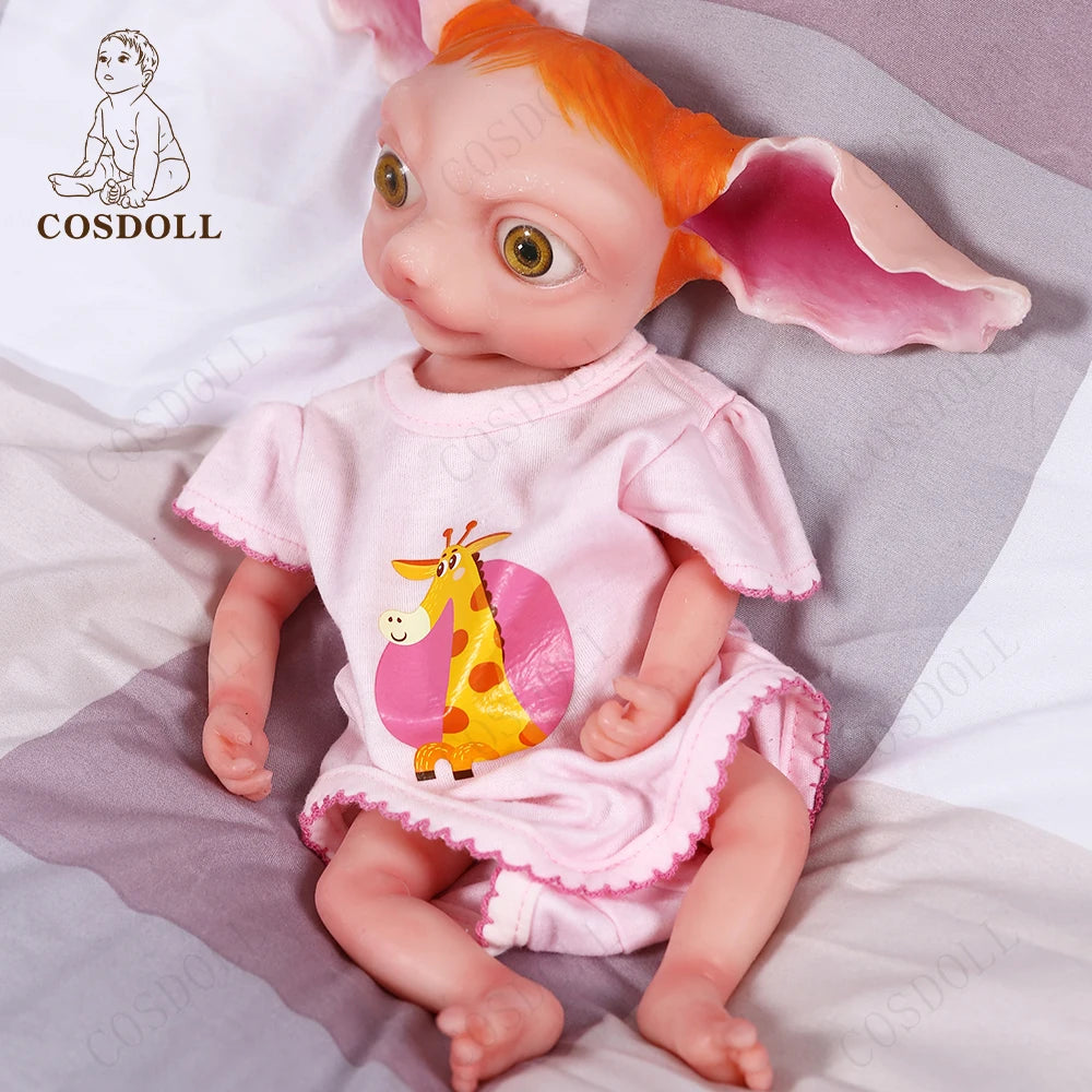 32CM Baby Doll Toys Full Body Silicone Reborn Baby Dolls With Long Ears Elf Boy Toy Soft Gifts Big Eyes Cute Avatar Style Bebe