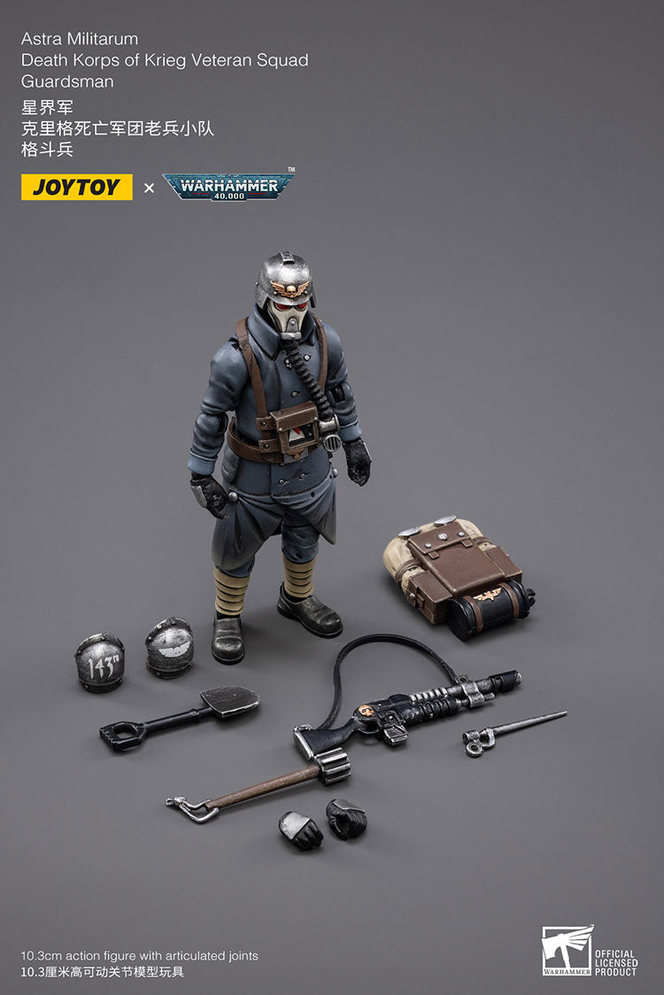 JOYTOY Warhammer 40k 1/18 Action Figures Anime 10.3cm Astra Militarum Death Korps of Krieg Veteran Squad Guardsman