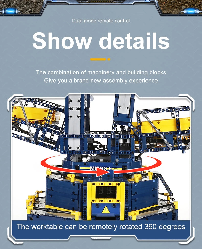 MOULD KING 17006 Technical Bucket Wheel Excavator Building Blocks Remote Control Truck Bricks Toys For Kids Christmas Gifts