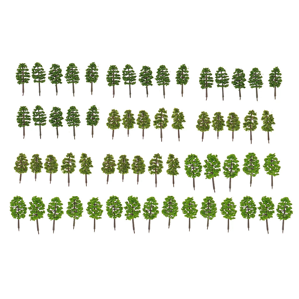 60pcs trees model forest making accessories n scale 1 150 train railway railroad scenery diorama or layout