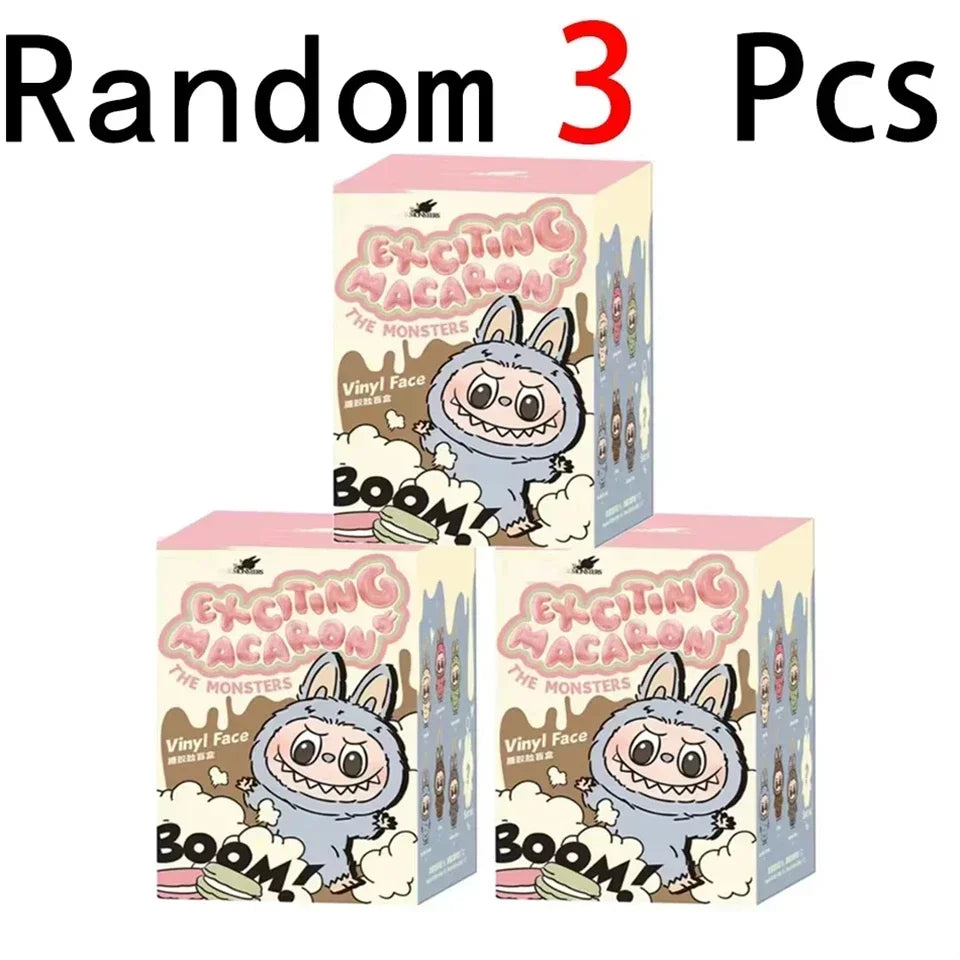 Suitable for Labubu1 Heartbeat Macaron Enamel Monster Face Blind Box PVC Statue Desktop Decoration Cute Doll Kids Birthday Gift