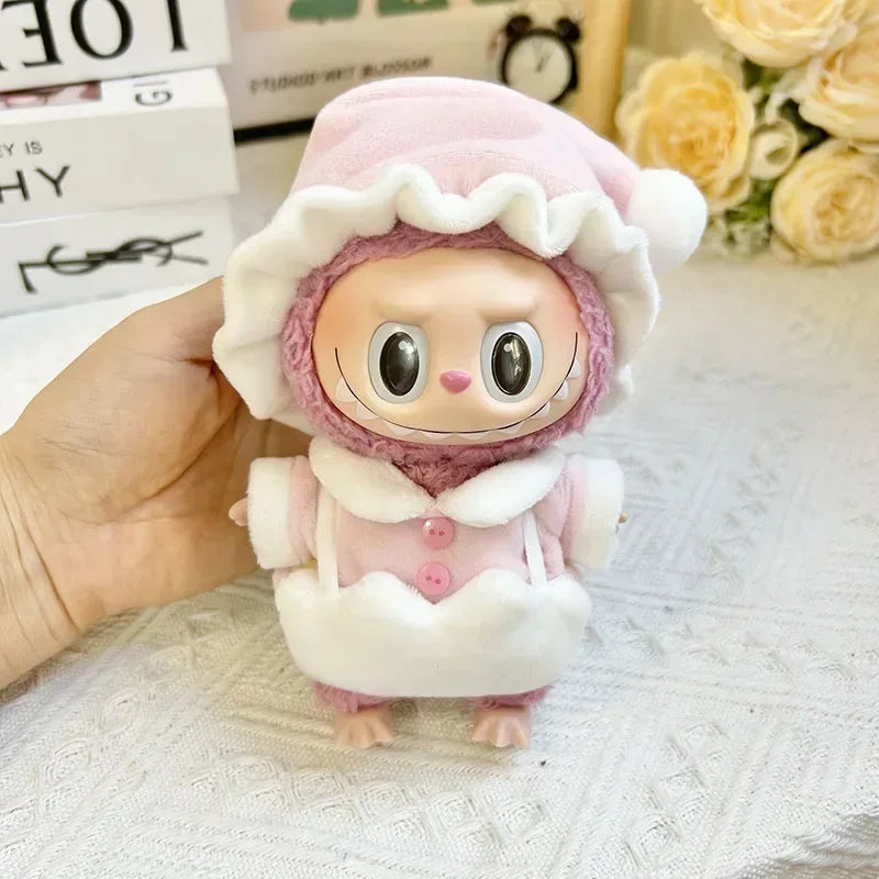 17cm Cute Mini Plush Doll'S Clothes Outfit Accessories Labubu Idol Dolls shark onesie Clothing DIY Girl Gift