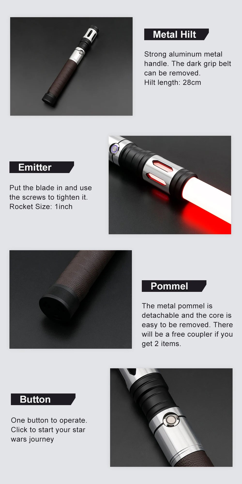 TXQSABER Neo Pixel Lightsaber SNV4 Smooth Swing Heavy Dueling Metal Hilt Laser Sword Blaster Force Mandalorian Cosplay Toys
