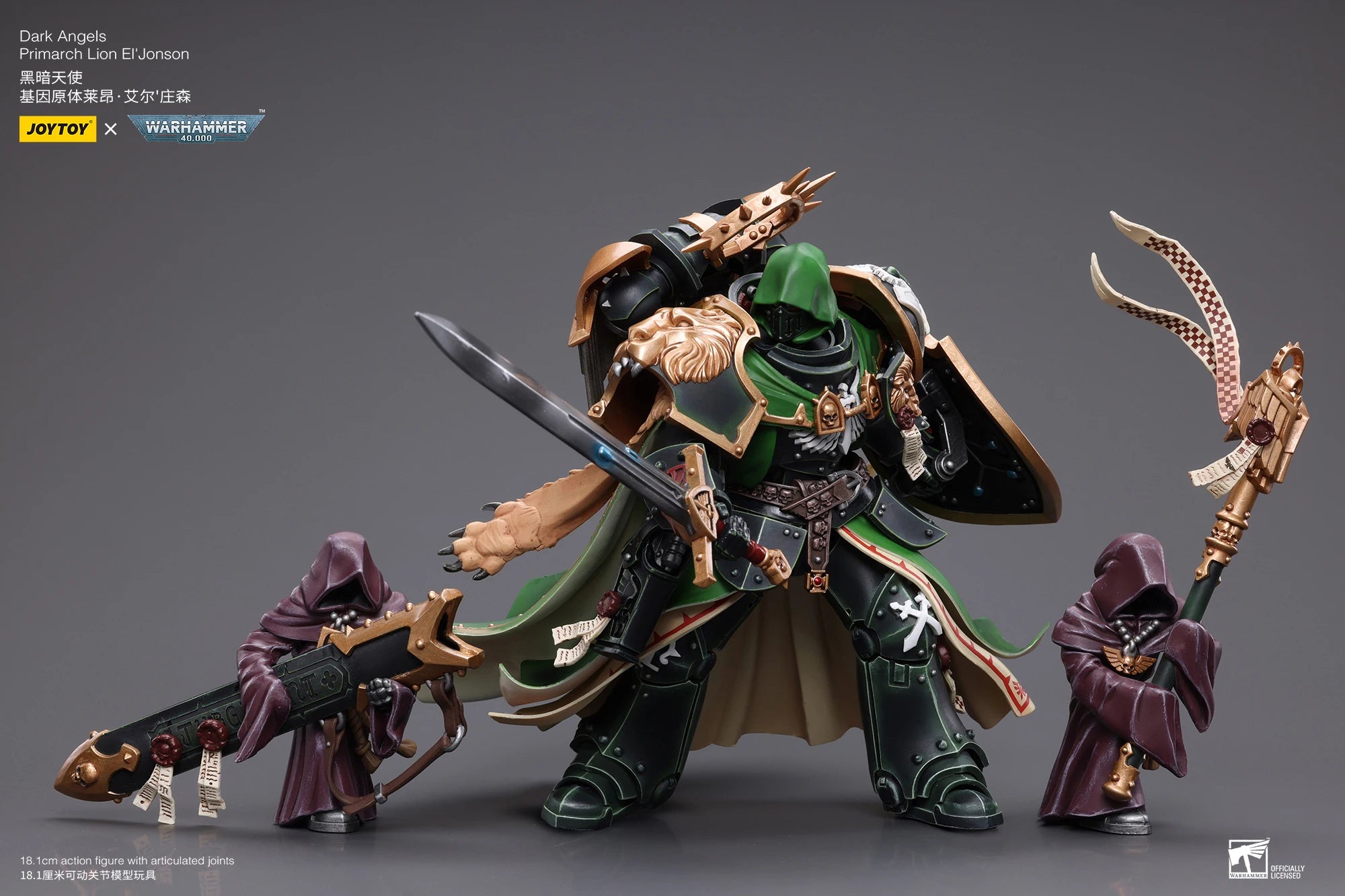 JOYTOY Warhammer 40k 1/18 Action Figure Dark Angels Primarch Lion Jonson Anime Toys Christmas Gift