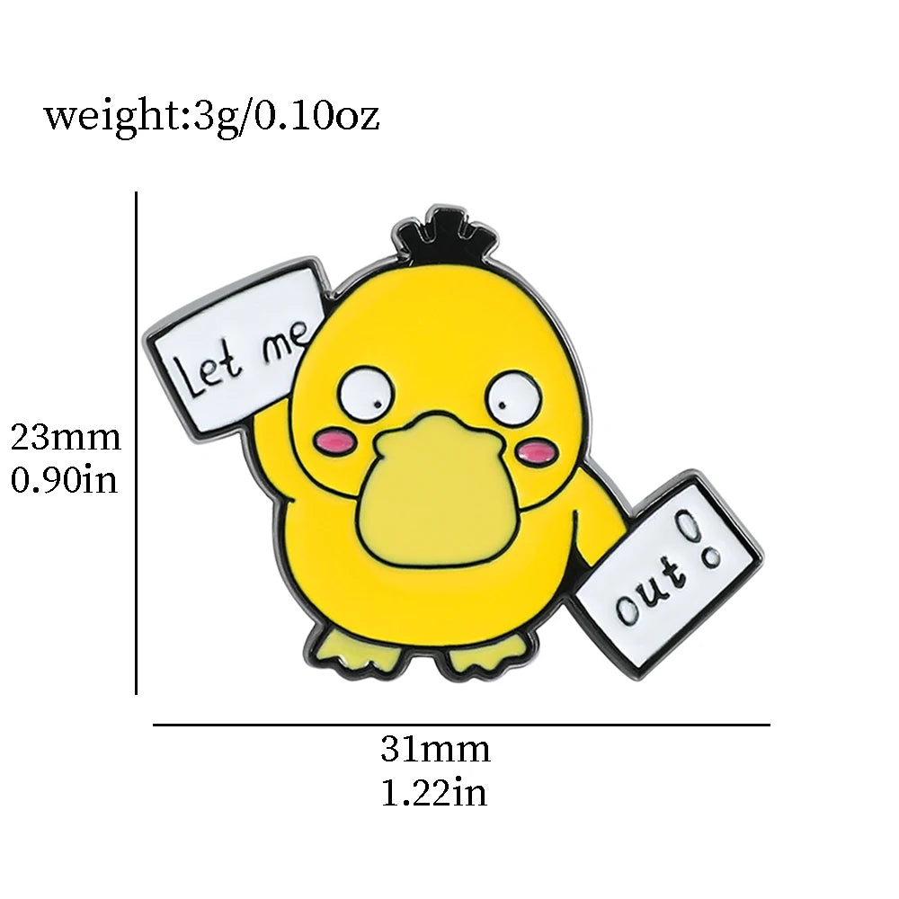 Kawaii Pokemons Psyducks Enamel Pins Brooch for Backpack Badge Accessories Cute Psyduck Pins for Kids Toys Gifts