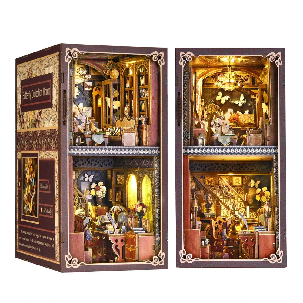 Book Nook Kit Apollo Bricks Space Exploration Model Build 3D Wooden Puzzle DIY Bookshelf Miniatural Astrona Dollhouse Decoration