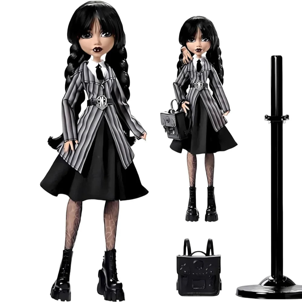 Girl in Black Statue Girls Sculpture with Backpack Table Collectible Decorations Gothic Style Desktop Ornaments for Kids Adults