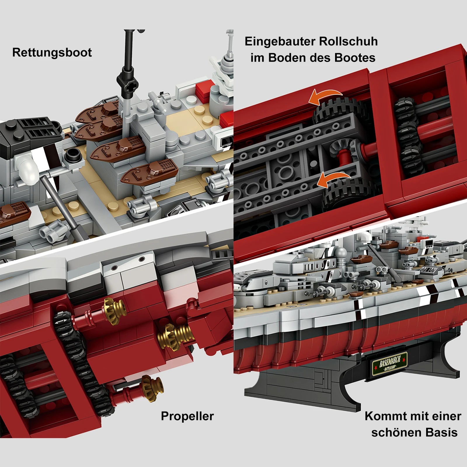 Military MOC Forange FC4201 Bismarck Class Battleship Model 2081PCS Building Blocks Brick Puzzle Toys for Children Kids Gift