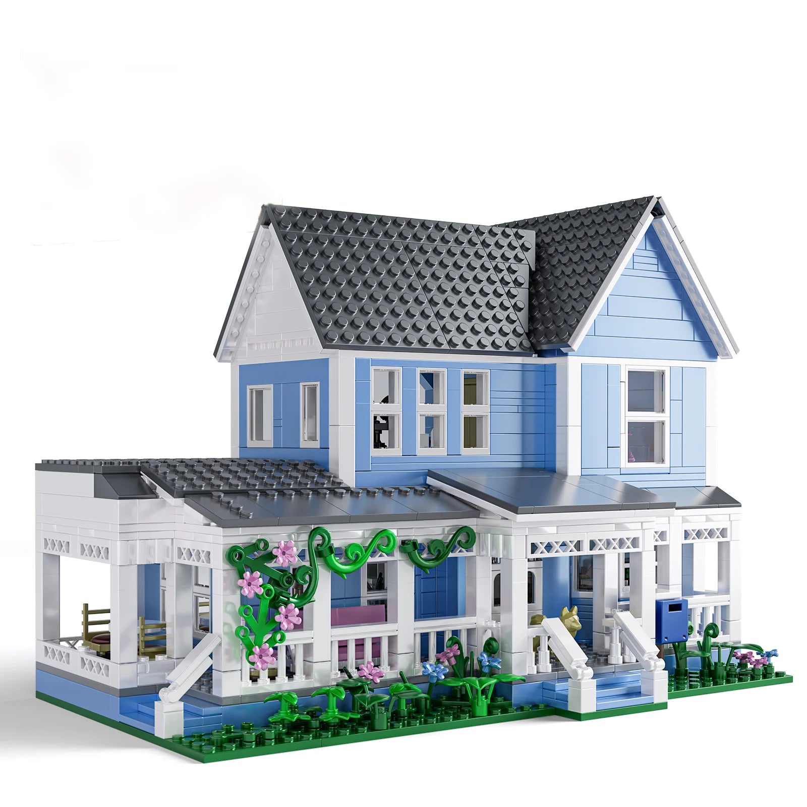 BuildMOC Lorelai Girls Movie House Building Block Girls Blue Palace Model Toys Ideas Hut Set Children Gifts (1107PCS)