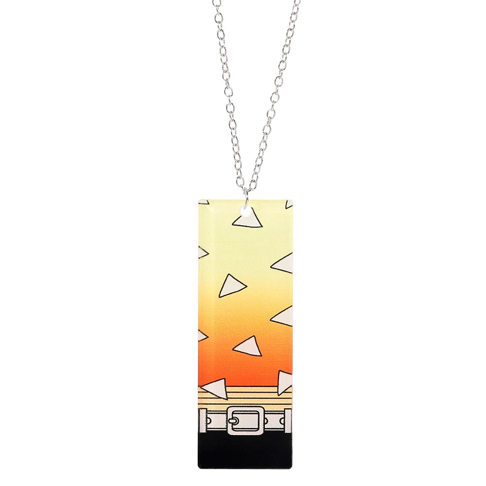Anime Demon Slayer Necklace Kamado Tanjirou Agatsuma Zenitsu for Women Men Cartoon Pendant Neck Chain Jewelry Accessories Gifts