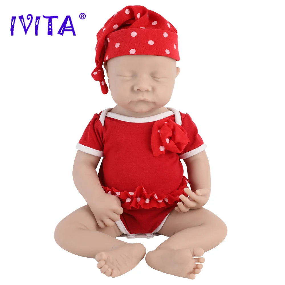 IVITA 100% Silicone Reborn Baby Doll Unpainted Realistic Baby Dolls Wholesale Lifelike Bebe Toys for Children Christmas Gift