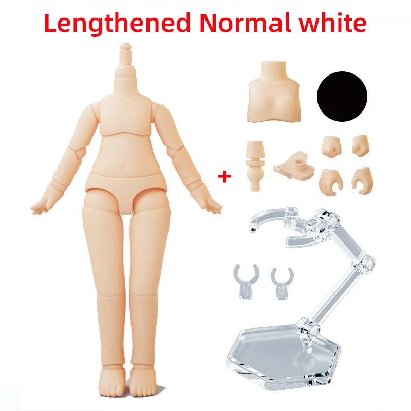 New 11cm 9.6cm YMY Body Doll Toys 1/12 Bjd OB11 White Skin Nude Dolls Body for Obitus,Molly, Gsc Stodoll Head Doll Accessories