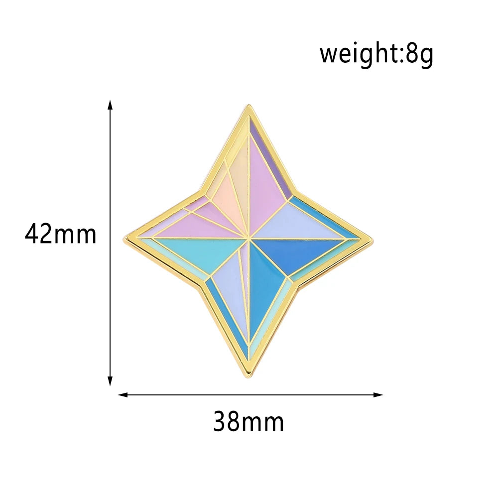 Game Genshin Impact Brooch Cosplay Anime Props Primogems Badge Metal Brooch for Kids Clothing Hat Lapel Pin Accessories Gifts