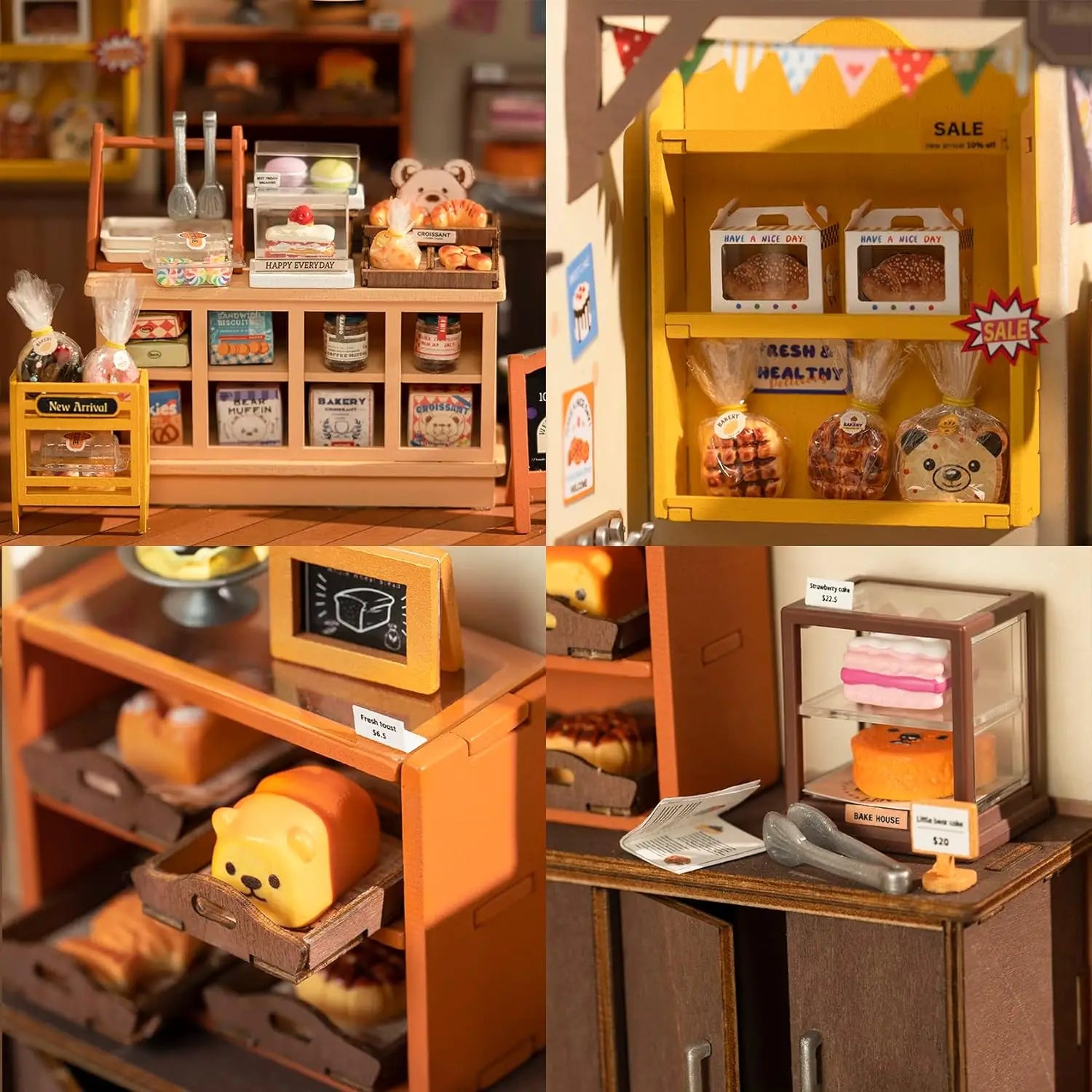 Robotime Rolife Becka's Baking House 3D Puzzle DIY Miniature Dollhouse Kit Amazing Gift for Children DG161