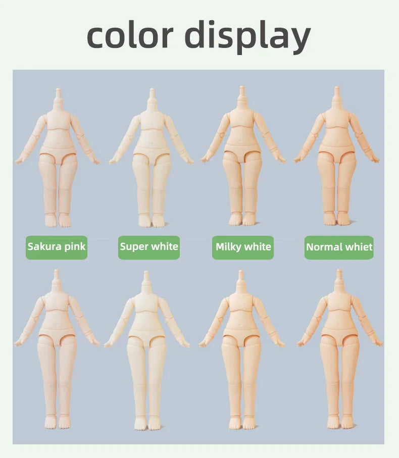 New 11cm 9.6cm YMY Body Doll Toys 1/12 Bjd OB11 White Skin Nude Dolls Body for Obitus,Molly, Gsc Stodoll Head Doll Accessories
