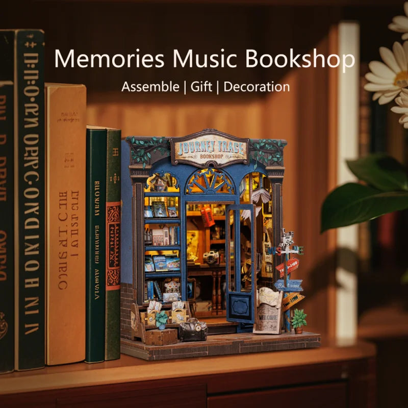Cutebee DIY Miniature Booknook 3D Wooden Puzzle Bookshelf Insert for Dollhouses Perfect Child Birthday Gift Home Decor