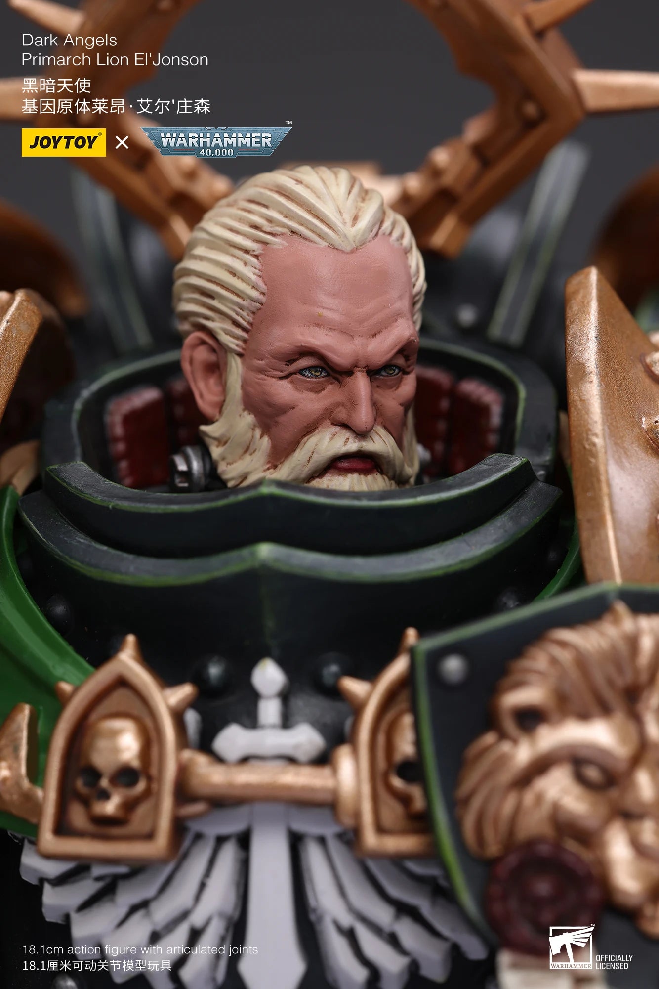 JOYTOY Warhammer 40k 1/18 Action Figure Dark Angels Primarch Lion Jonson Anime Toys Christmas Gift