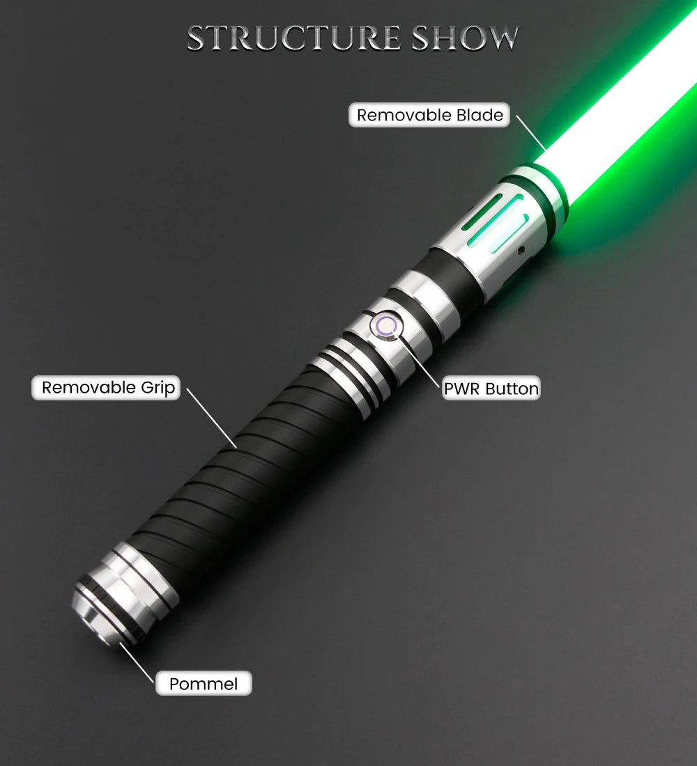 TXQSABER Lightsaber Heavy Dueling RGB Color Changing Metal Hilt Smooth Swing Blaster May 4th Cosplay Jedi Laser Sword Toys Kid