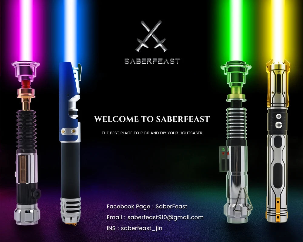 TXQSABER Lightsaber Heavy Dueling RGB Color Changing Metal Hilt Smooth Swing Blaster May 4th Cosplay Jedi Laser Sword Toys Kid