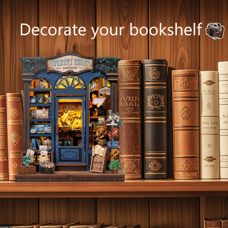 Cutebee DIY Miniature Booknook 3D Wooden Puzzle Bookshelf Insert for Dollhouses Perfect Child Birthday Gift Home Decor