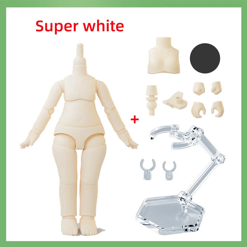 New 11cm 9.6cm YMY Body Doll Toys 1/12 Bjd OB11 White Skin Nude Dolls Body for Obitus,Molly, Gsc Stodoll Head Doll Accessories