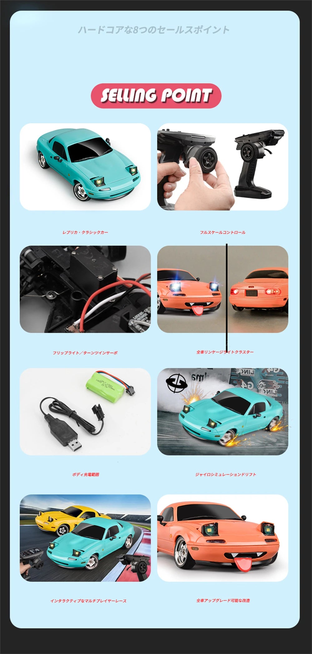 LDRC 1804 RTR 1/18 2.4G RWD RC Car Drift for Mazda MX-5 Gyro LED Light On-Road Full Proportional Alloy Body Shell Racing Vehicle