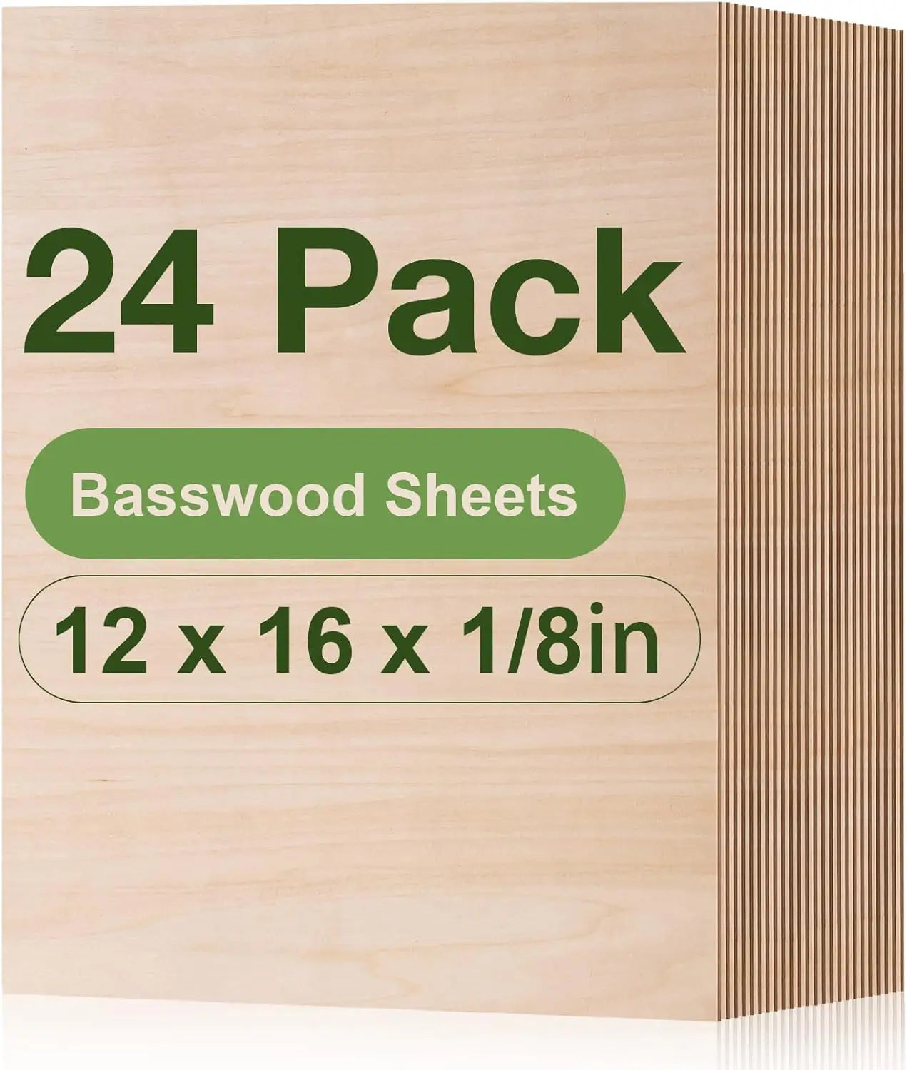 Robotime 12-Pack 3mm Basswood 12 x 12 x 1/8 Inch Craft Wood A/A Grade Basswood Sheets 1/8" - 1/8" Plywood for Laser Cutting