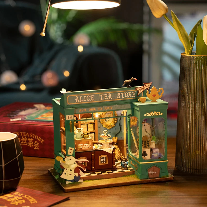 Robotime Rolife DIY Mystery Archives Bureau Decorative Ornament Kids Adult Miniature Fantasy Magic Doll House Wooden Kit Toy