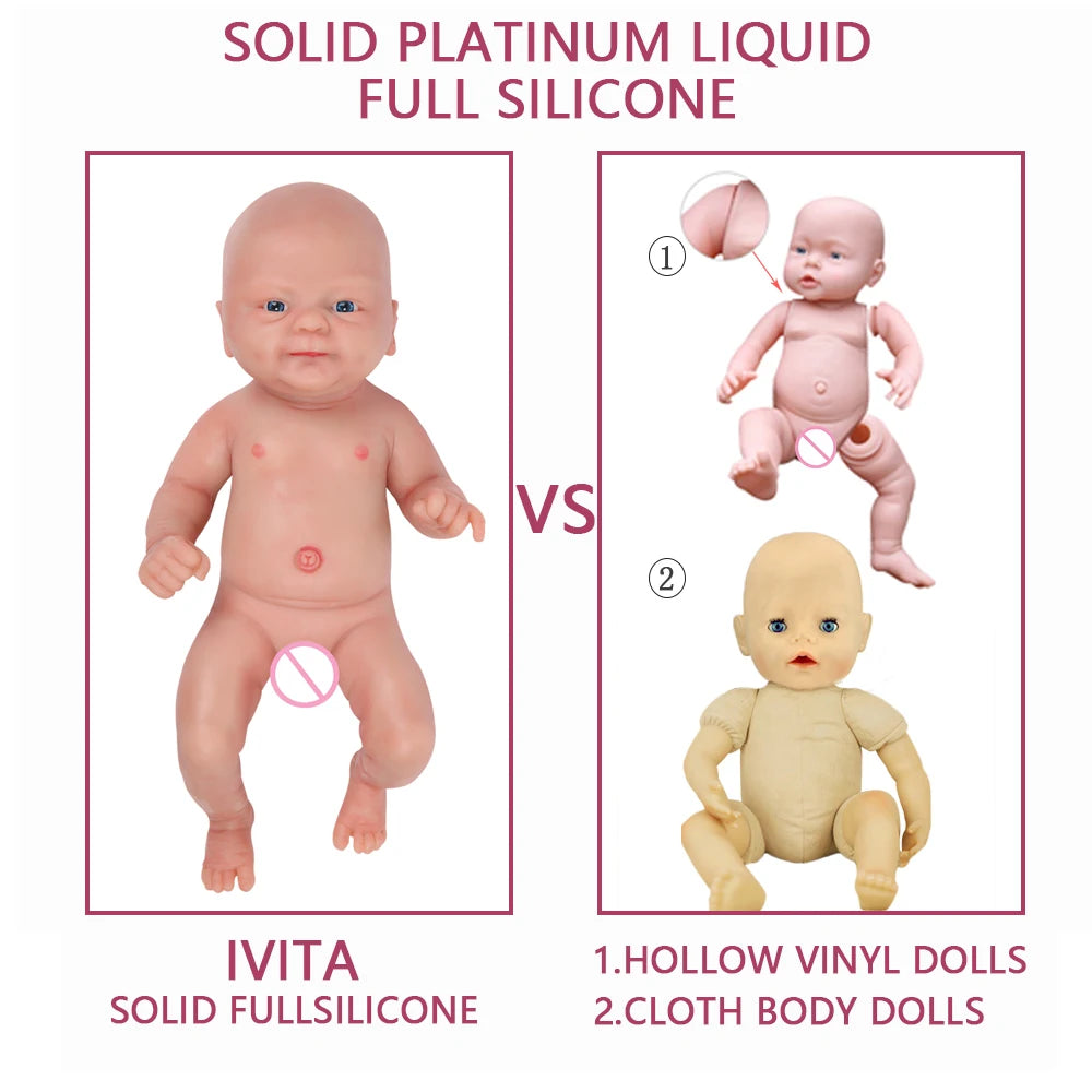 IVITA WB1512 14" 100% Full Body Silicone Reborn Doll coco Soft Dolls Realistic Boy Baby DIY Blank Children Lifelike Bebe Toys