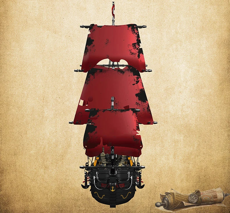 Mould King 13197 Pirate Ship Building Blocks Flying Dutchman Boat Construction Kit for Adults Kids Bricks Toys Christmas Gifts