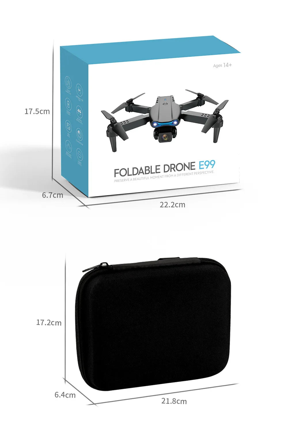 E99 Pro Drone Quadcopter with HD 6K Photography Four Axis RC Handle Altitude Fixation UAV Helicopter Toy for Aerial Photography