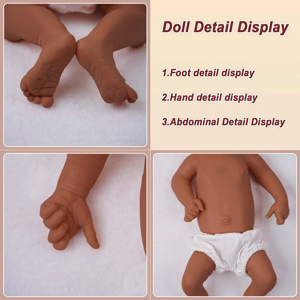 17.72 inch full body soft silicone boy reincarnation doll washable, with realistic baby touch design toy | Gift π| collect