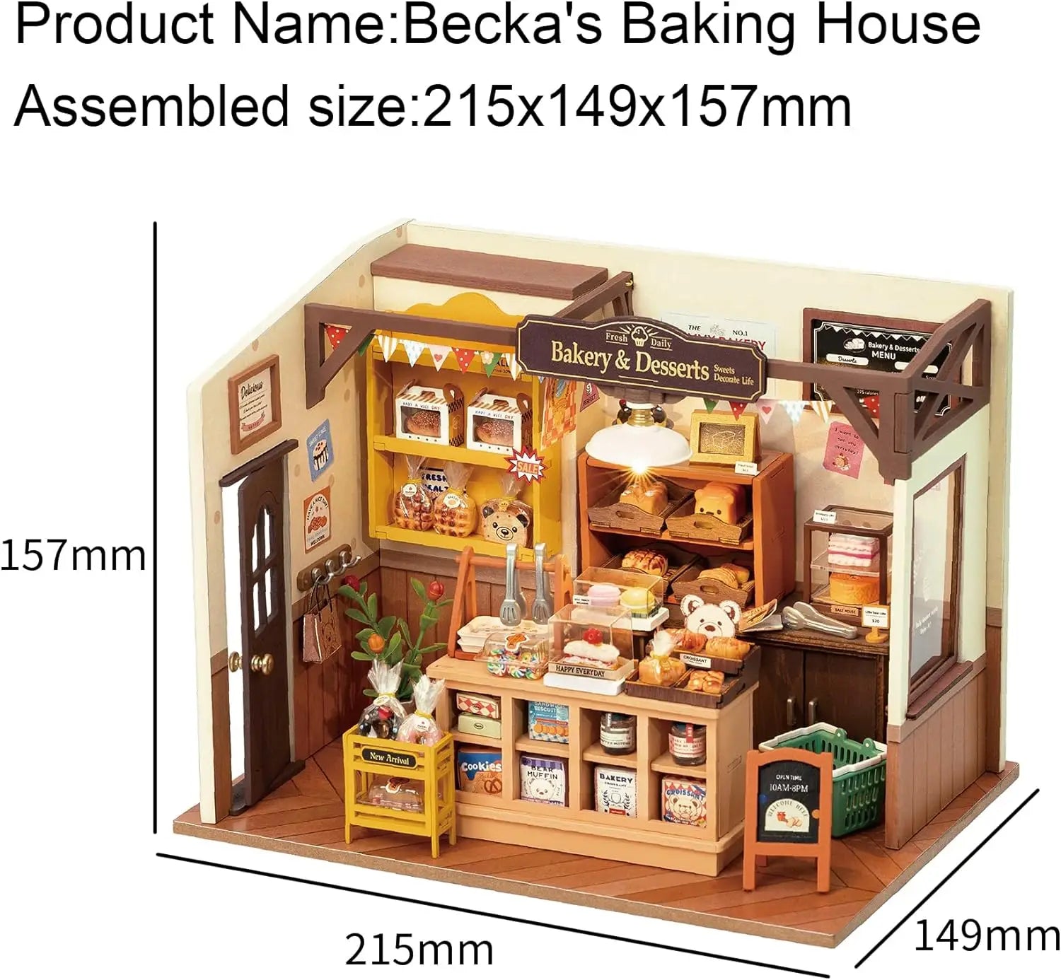 Robotime Rolife Becka's Baking House 3D Puzzle DIY Miniature Dollhouse Kit Amazing Gift for Children DG161