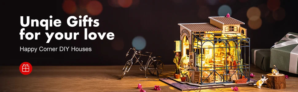 Robotime DIY Dollhouse Kit Mini House with Furnitures Accessories 1:24 Scale Craft Kit Emily's Flower Shop