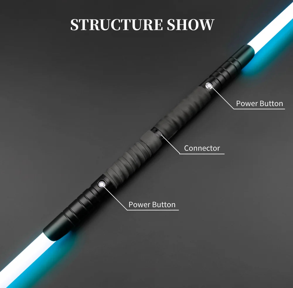 TXQSABER Double Heavy Dueling Lightsaber Smooth Swing Laser Sword Metal Hilt with Strap Blaster Force Jedi Training Cosplay Kids