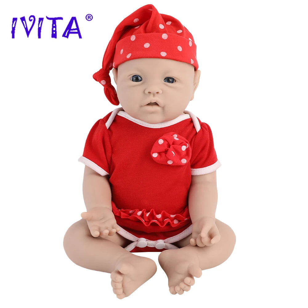 IVITA 100% Silicone Reborn Baby Doll Unpainted Realistic Baby Dolls Wholesale Lifelike Bebe Toys for Children Christmas Gift