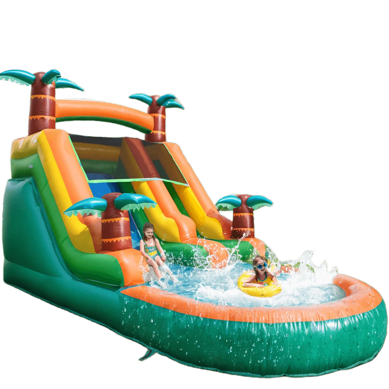 Inflatable pool Inflatable Summer Outdoor Air Bounce Water amusement Play Equipment Inflatble Water Double Slide Bubble Ball